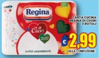 Vivo Supermercati CARTA CUCINA REGINA DI CUORI 3 ROTOLI offerta