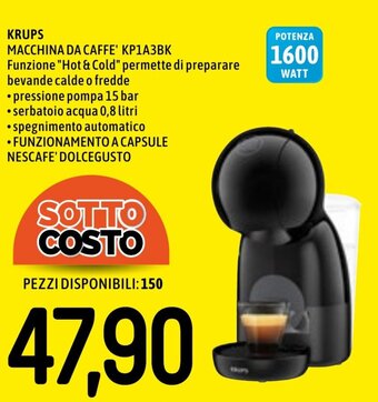 Emi Market KRUPS MACCHINA DA CAFFE' KP1A3BK offerta