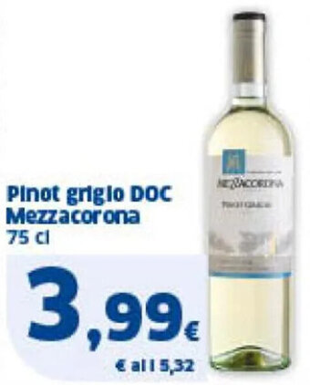 Sigma Pinot grigio DOC Mezzacorona 75 cl offerta