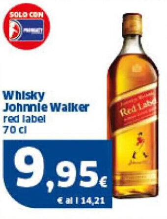 Sigma Whisky Johnnie Walker red label 70 cl offerta