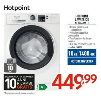 Elettrosintesi HOTPOINT LAVATRICE NF1046WK IT offerta