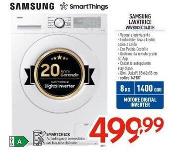 Elettrosintesi SAMSUNG LAVATRICE WW80CGC04DTH offerta