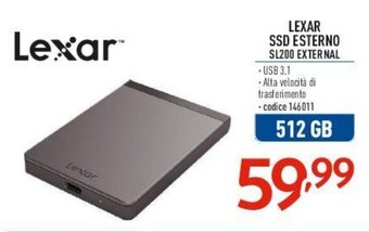 Elettrosintesi LEXAR SSD ESTERNO SL200 EXTERNAL offerta