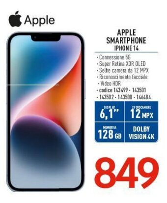 Elettrosintesi APPLE SMARTPHONE IPHONE 14 offerta