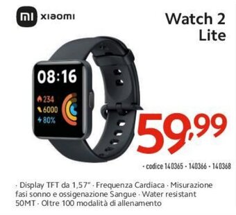 Elettrosintesi xiaomi Watch 2 Lite offerta