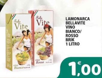 LAMONARCA BELLAVITE VINO BIANCO/ ROSSO BRIK 1 LITRO