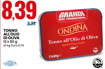 Eurospin TONNO ALL'OLIO DI OLIVA 12 x 80 g offerta