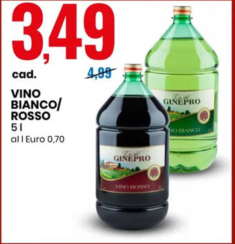 Eurospin VINO BIANCO/ ROSSO 5 l offerta