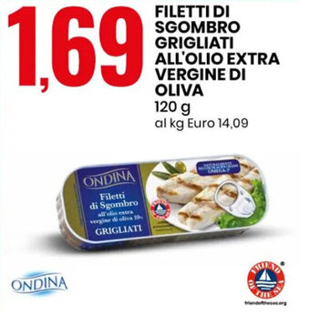Eurospin FILETTI DI SGOMBRO GRIGLIATI ALL'OLIO EXTRA VERGINE DI OLIVA 120 g offerta
