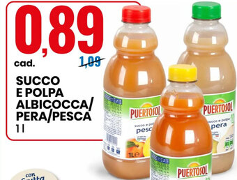 Eurospin SUCCO E POLPA ALBICOCCA/ PERA/PESCA 1 l offerta