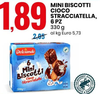 Eurospin MINI BISCOTTI CIOCO STRACCIATELLA 6 pz 330 g offerta