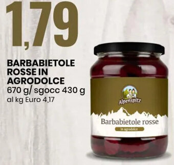 BARBABIETOLE ROSSE IN AGRODOLCE 670 g/sgocc 430 g