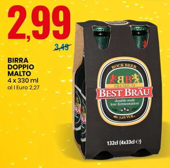 Eurospin BIRRA DOPPIO MALTO 4 x 330 ml offerta