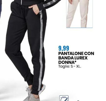 Eurospin PANTALONE CON BANDA LUREX DONNA S-XL offerta