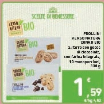 Conad Conad - Frollini Al Farro Con Gocce Di Cioccolato Biologici Verso Natura 330 G(ml) offerta