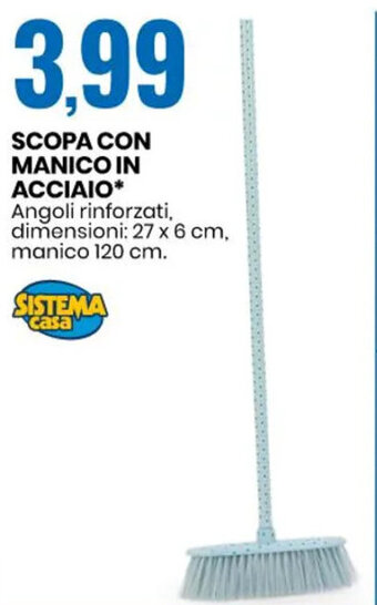 Eurospin SCOPA CON MANICO IN ACCIAIO offerta