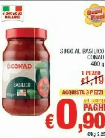 Conad Conad Sugo Al Basilico offerta
