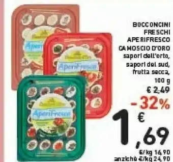 Conad Camoscio D'Oro - Aperifresco Bocconcini Freschi Al Basilico 100 G(ml) offerta