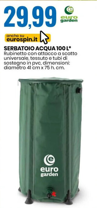 Eurospin SERBATOIO ACQUA 100 L offerta