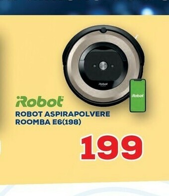 Euronics iRobot Roomba E6 Aspirapolvere Robot Senza Sacchetto Beige, Nero offerta
