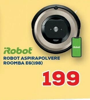 Euronics Roomba IRobot E6 Aspirapolvere Robot Senza Sacchetto Beige, Nero offerta
