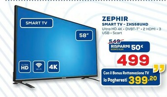 Euronics Hisense Zephir Smart Tv ZHS58UHD offerta