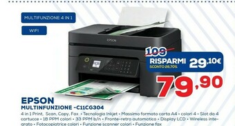 Euronics Epson Multifunzione C11CG304 offerta