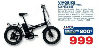 Euronics Vivobike Bicicletta Elettrica Fat Fold Bike offerta