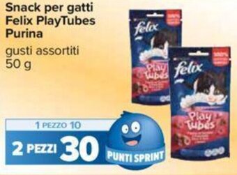 Carrefour Snack per gatti Felix PlayTubes Purina 50 g offerta