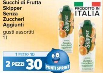 Carrefour Succhi di Frutta Skipper Senza Zuccheri Aggiunti 1 l offerta