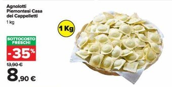 Carrefour Agnolotti Piemontesi Casa dei Cappelletti 1 kg offerta