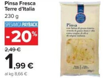 Carrefour Pinsa Fresca Terre d'Italia 230 g offerta