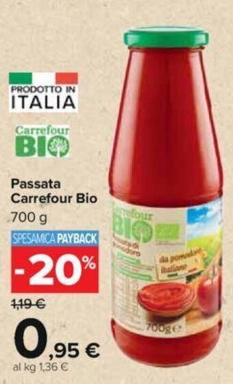 Carrefour Passata Carrefour Bio 700 g offerta