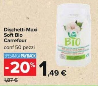 Carrefour Dischetti Maxi Soft Bio Carrefour offerta
