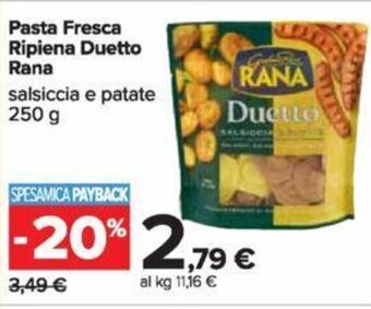 Carrefour Pasta Fresca Ripiena Duetto Rana 250 g offerta