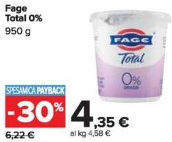 Carrefour Fage Total 0% 950 g offerta