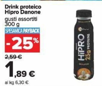 Carrefour Drink proteico Hipro Danone 300 g offerta