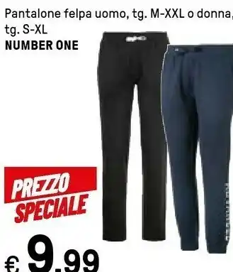 Iper La Grande Number One Pantalone Felpa Uomo offerta