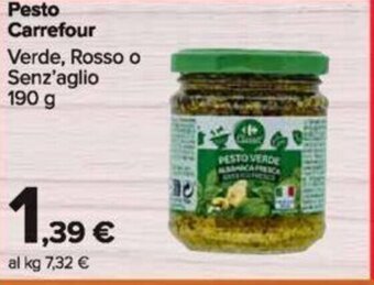 Carrefour Pesto Carrefour Verde, Rosso o Senz'aglio 190 g offerta
