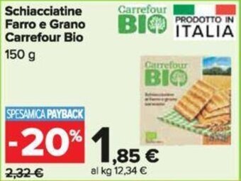 Carrefour Schiacciatine Farro e Grano Carrefour Bio 150 g offerta