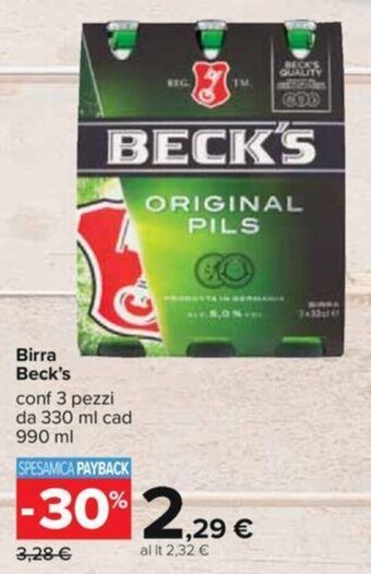 Carrefour Birra Beck's 990 ml offerta