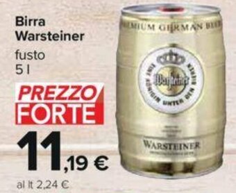 Carrefour Birra Warsteiner fusto 5 l offerta