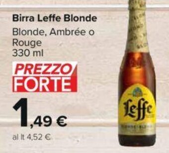 Carrefour Birra Leffe Blonde Blonde 330 ml offerta