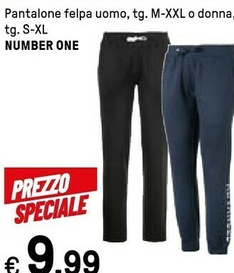 Iper La Grande Number One Pantalone Felpa Uomo offerta