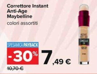 Carrefour Correttore Instant Anti-Age Maybelline colori assortiti offerta