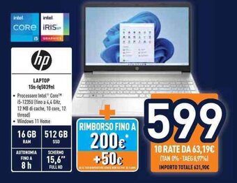 Unieuro hp LAPTOP 15s-fq5039nl offerta
