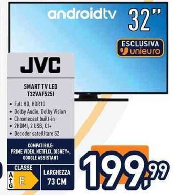 Unieuro JVC SMART TV LED T32VAF5251 offerta