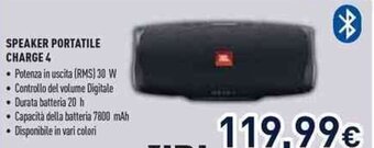 Unieuro JBL SPEAKER PORTATILE CHARGE 4 offerta