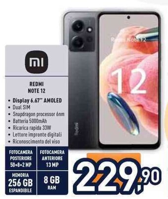 Unieuro REDMI NOTE 12 offerta