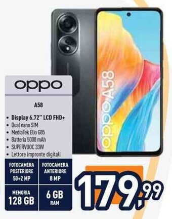 Unieuro oppo A58 offerta